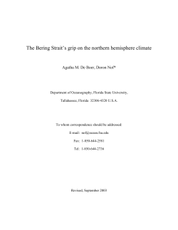 The Bering Strait`s grip on the northern hemisphere