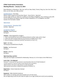 STMA Youth Hockey Association Meeting Minutes &ndash; January 13, 2014