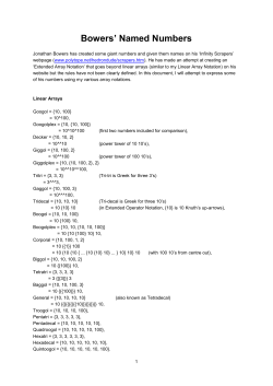 Bowers` Named Numbers