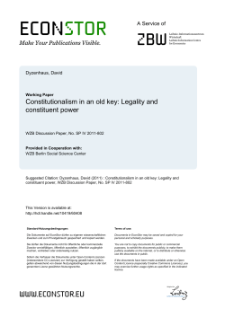 Constitutionalism in an old key: Legality and constituent power