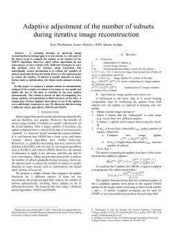 Adaptive adjustment of the number of subsets during iterative image