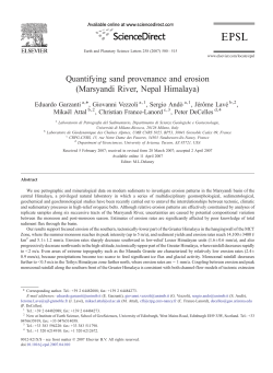 Quantifying sand provenance and erosion (Marsyandi River, Nepal