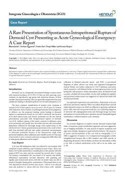 A Rare Presentation of Spontaneous Intraperitoneal Rupture of