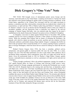 Dick Gregory`s &ldquo;One Vote&rdquo; Note