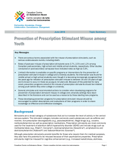 Prevention of Prescription Stimulant Misuse among Youth