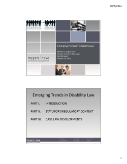 Part III: Definition of Disability