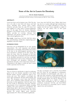 State of the Art in Lasers for Dentistry