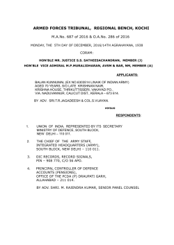 ARMED FORCES TRIBUNAL, REGIONAL BENCH, KOCHI