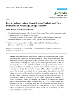 Forest Carbon Leakage Quantification Methods and Their Suitability