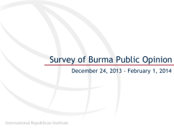 Survey of Burma Public Opinion - International Republican Institute
