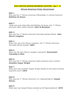 Brain Bowl Questions 7-12 - Black Heritage Weekend Registration