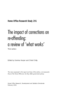 The impact of corrections on re-offending