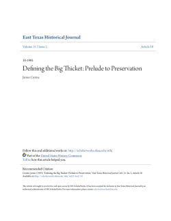 Defining the Big Thicket: Prelude to Preservation