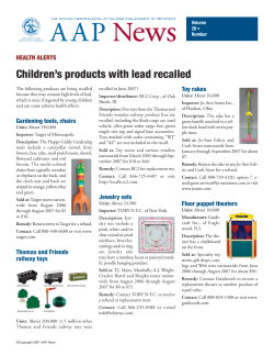 Children`s products with lead recalled