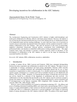 Developing incentives for collaboration in the AEC Industry