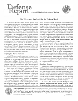 The US Army: Too Small for the Tasks at Hand