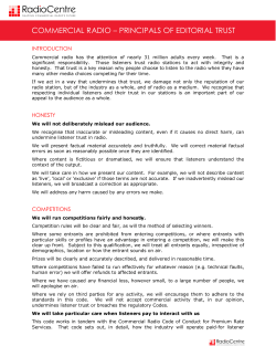 Editorial Trust - Radio Carmarthenshire