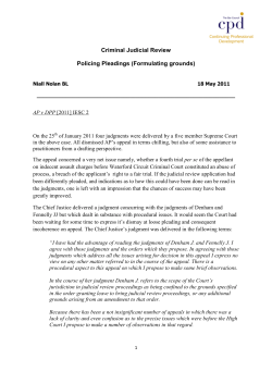 Criminal Judicial Review Policing Pleadings