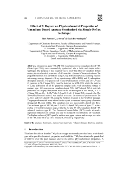 Effect of V Dopant on Physicochemical Properties of Vanadium