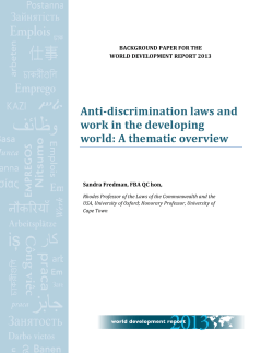 Anti-discrimination laws and work in the developing world: A