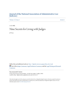Nine Secrets for Living with Judges