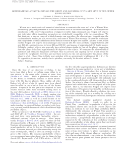 Observational Constraints on the Orbit and Location of