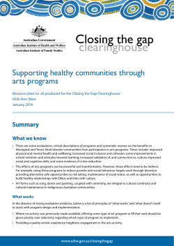 Supporting healthy communities through arts programs