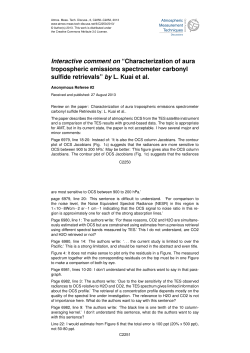 Interactive comment on &ldquo;Characterization of aura tropospheric
