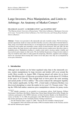 Large Investors, Price Manipulation, and Limits to Arbitrage: An