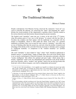 The Traditional Mentality