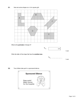 Q1. Here are some shapes on a 1cm square grid. What is the