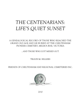 the centenarians: life‟s quiet sunset