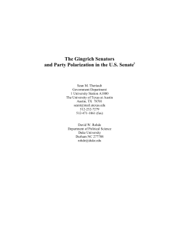 The Gingrich Senators and Party Polarization in the U.S. Senate