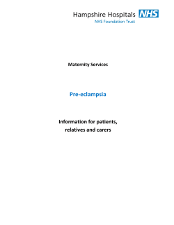 Pre-eclampsia - Hampshire Hospitals NHS Foundation Trust