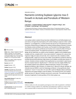 Nutrients Limiting Soybean (glycine max l) Growth in