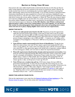 Barriers to Voting: Voter ID Laws