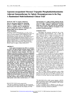 Adjuvant Immunotherapy for Splenic Hemangiosarcoma in the Dog