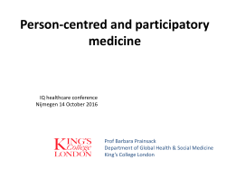 Person-centred and participatory medicine