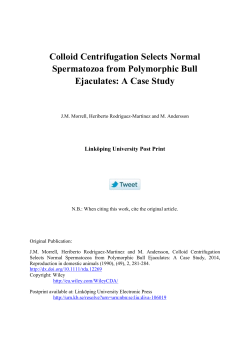 Colloid Centrifugation Selects Normal Spermatozoa from