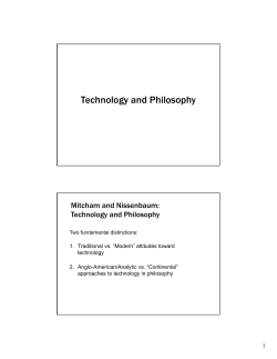 Technology and Philosophy