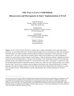 Fifty Ways to Leave a Child Behind: Idiosyncrasies and