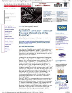 Spontaneous Combustion Tendency Of Household