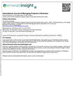 Ethical behaviour in the design phase of AEC projects