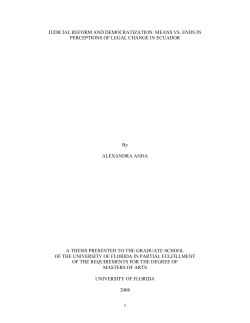 JUDICIAL REFORM AND DEMOCRATIZATION: MEANS VS. ENDS