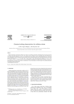 Chemical etching characteristics for cellulose nitrate