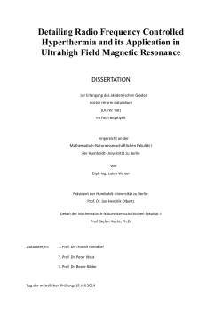 Detailing Radio Frequency Controlled Hyperthermia