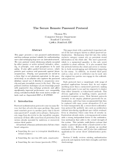 The Secure Remote Password Protocol