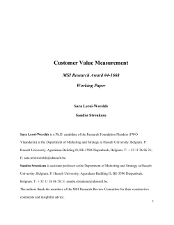 Customer Value Measurement