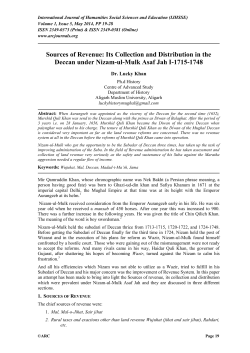 Sources of Revenue: Its Collection and Distribution in the Deccan