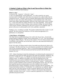 A Student`s Guide on What a Zine Is and Tips on